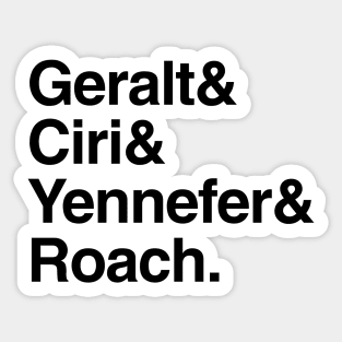 Geralt & Ciri & Yennefer & Roach. Sticker